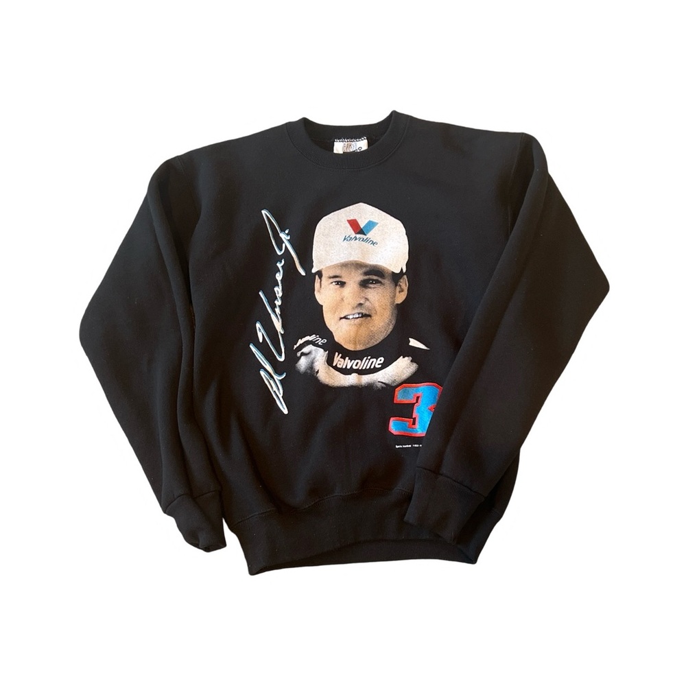 Al Unser Jr #3 Valvoline Black Screen Printed Crew Neck Sweatshirt Size Medium